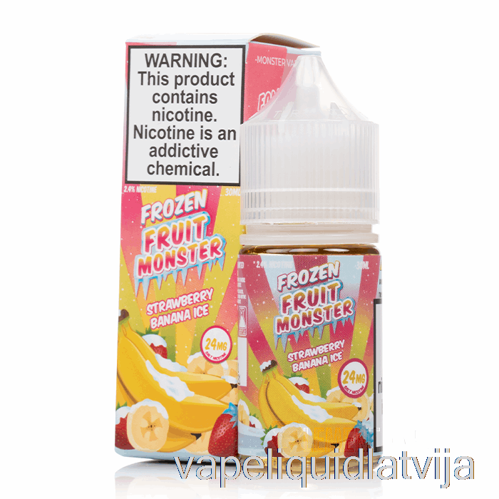 Ledus Zemeņu Banāns - Saldēti Augļi Monstru Sāļi - 30ml 24mg Vape šķidrums